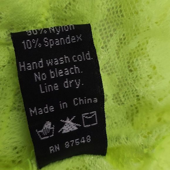 NWOT Exposed By Magic Silk Bands of Lace Neon Lace Bow Teddy, S/M - Picture 5 of 16